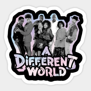 A Different World - vintage black and white Sticker